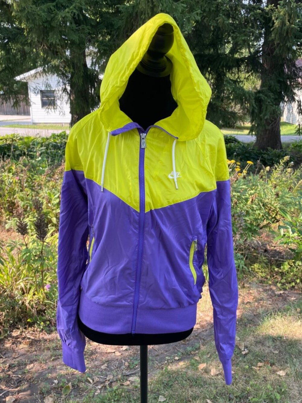 VIntage Y2K Nike Jacket The Windrunner Lightweight Fall Neon Womens M Streetwear